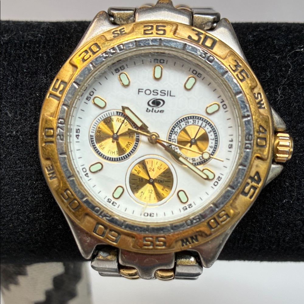 Fossil Blue BQ-8774 Two-Tone Gold and Silver Chronograph Watch